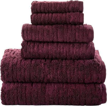 SKL Home CloudSoft 100% Cotton Luxury 6-Piece Towel Set, 600 GSM, Ultra Plush &
