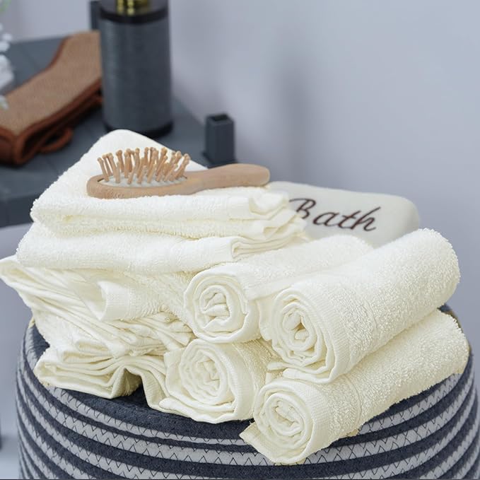 Tens Towels Pack of 60 Washcloths, 12 x 12 Inches, Lighter Weight, Quick to Dry