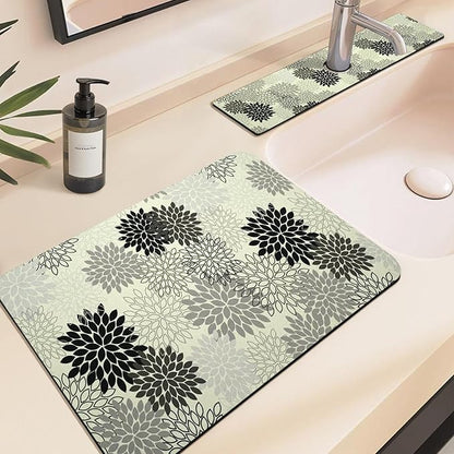 19.5" x 12" Dish Drying Mat & 24" x 5.5" Sink Splash Guard, Super Absorbent