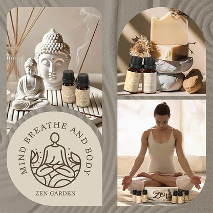 ARVIDSSON Zen Essential Oils Set, Nautal Tranquil Essential Oil for Diffusers for Home - Zen Garden, Lavender Dream, Serene Spa, Citrus Mint, Tranquil Wood, Herbal Chill, Gift for Women