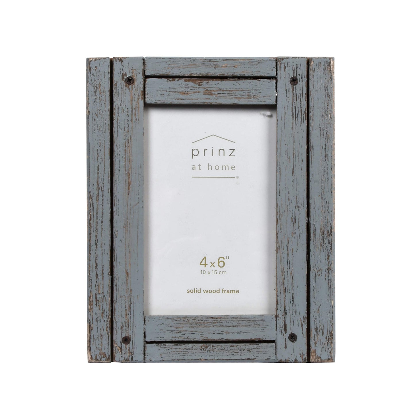 Prinz Homestead 4x6 Picture Frame Gray - Distressed Wood Rustic Coastal Decor Two-Way Easel Wall Mount Tabletop