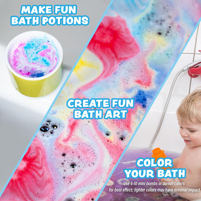 Tub Works® Lil' Bursts™ Mini Bath Bombs for Kids, 90 Count, Cosmic | Nontoxic | Tiny Kids Bath Bombs with A Burst of Color, Foam & Bubbles | Customize Kids Bath with Fun Bath Colors | Create Tub Art