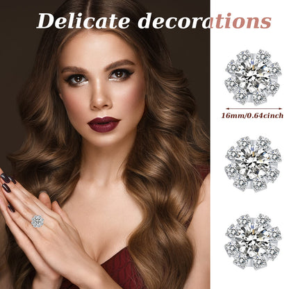 70 Pcs 16mm Rhinestone Embellishments Flatback Buttons Jewelry Flower Crystal Accessory for Crafts DIY Jewelry Making Wedding Decoration Bridal Bouquet Halloween Christmas(Silver)