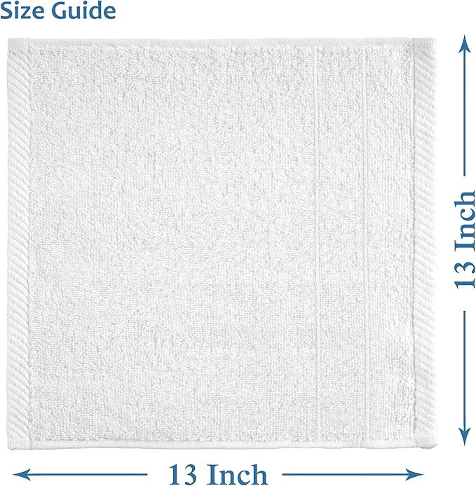 Casa Platino White Washcloths 24 Pack