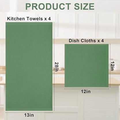 Homaxy 100% Cotton Kitchen Towels and Dishcloths Set
