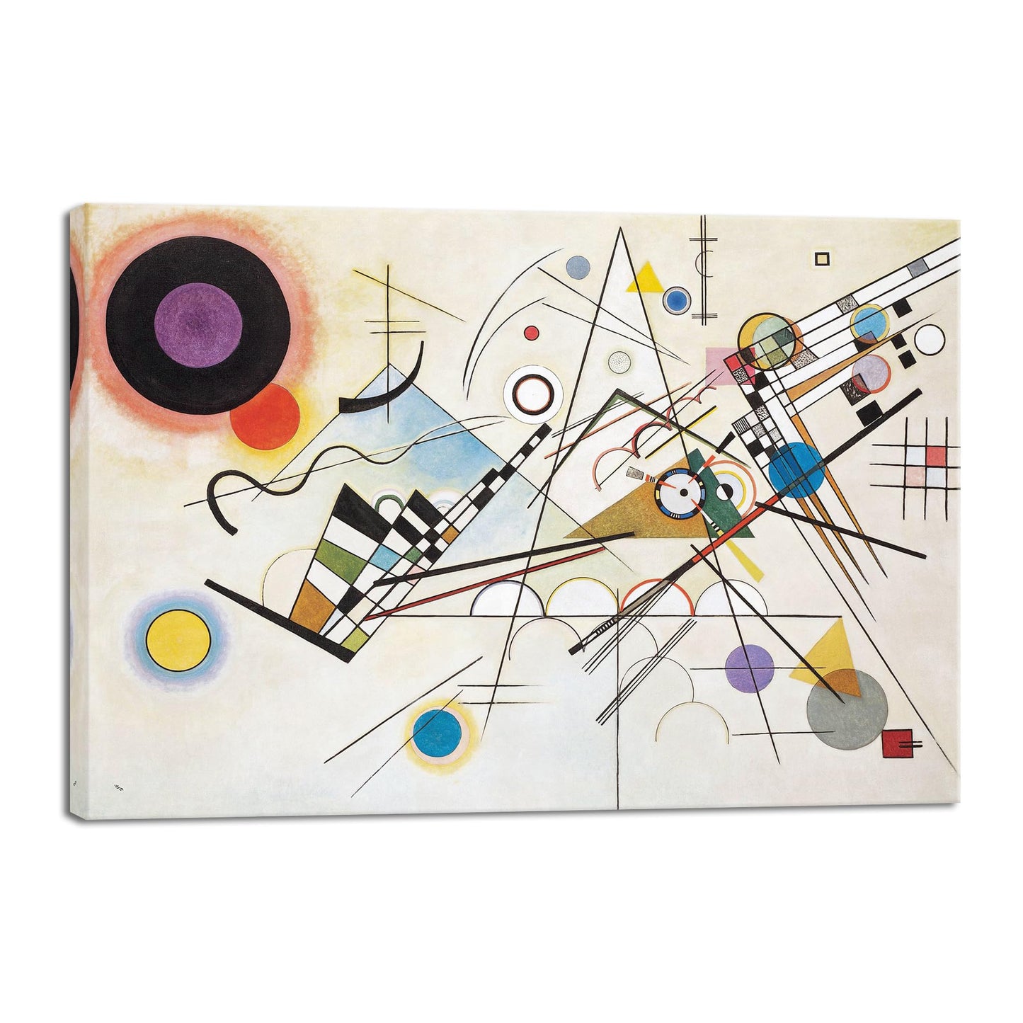 Wieco Art Framed Canvas Wall Art Composition VII, 1913 by Wassily Kandinsky Classic Abstract Famous Paintings Reproductions Canvas Wall Art for Home Decoration