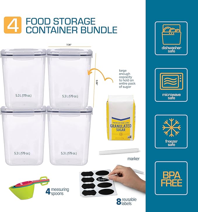 Flour Sugar Storage Containers Great Rice Canisters Sets