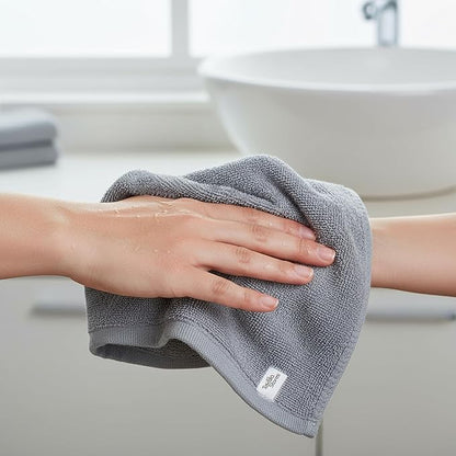 Basic Wash Cloths 12x12 Inches – Bulk Pack of 24 – Grey Color – Soft and