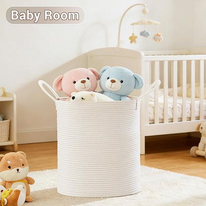 Tall Laundry Basket with Handles, 88L Portable Dirty Clothes Hamper, Boho