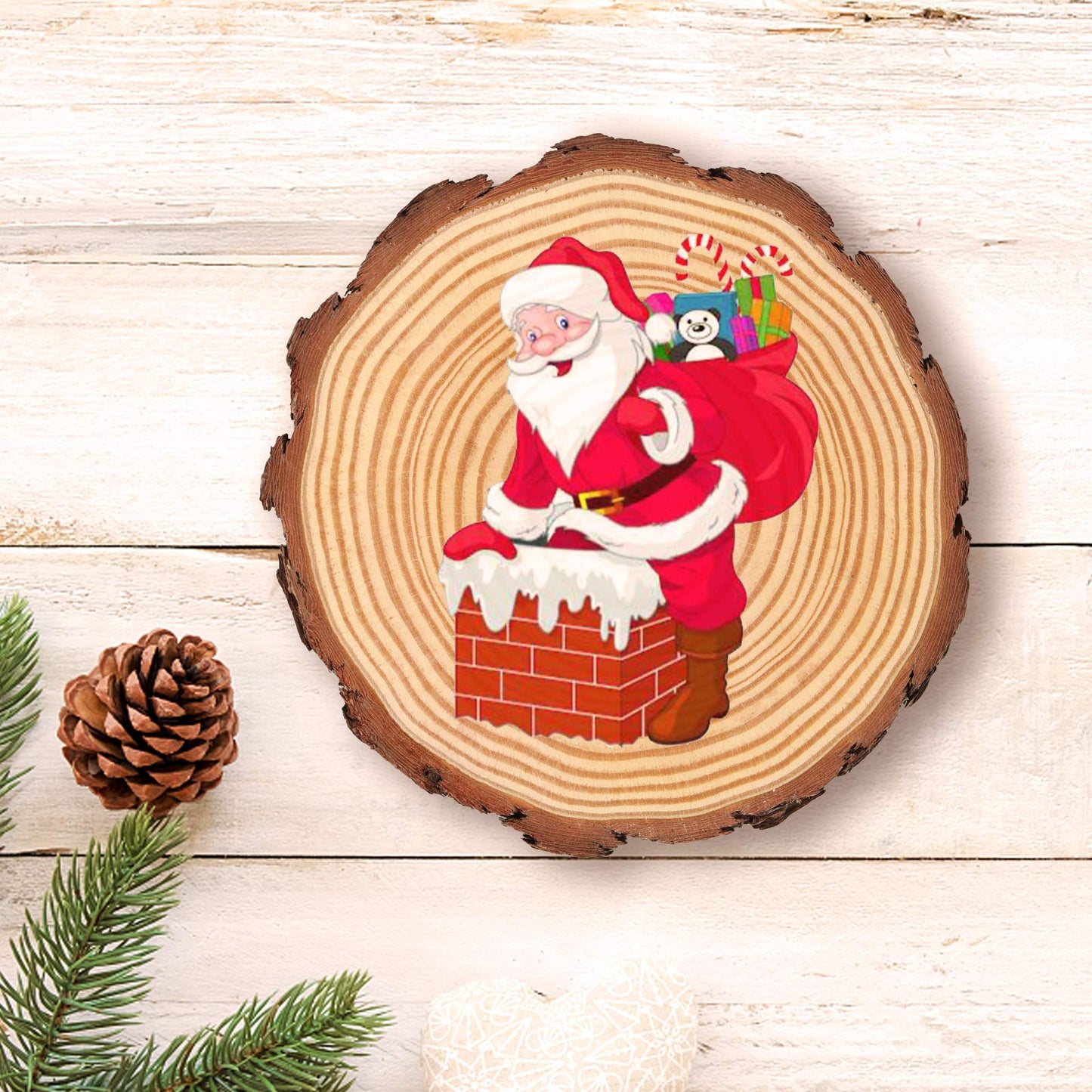 HOZEON 8 PCS 8-9 Inches Natural Wood Slices, Smooth Rustic Unfinished Wood Slices, Wood Slices for Crafts, Arts, Wedding Decoration, Christmas, Ornaments, DIY Crafts