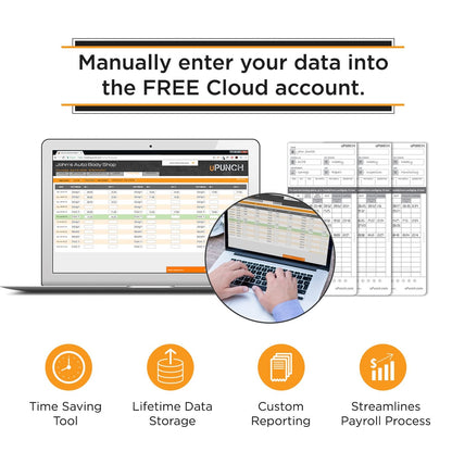 uPunch HN4500 Advanced Calculating Time Clock Bundle for Small Business: Complete Employee Time Tracking System with 200 Time Cards, Racks, Ribbons, and Keys