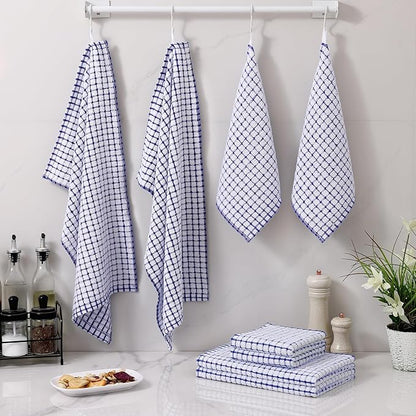 Homaxy Kitchen Towels and Dishcloths Set, 16 x 25 and 12 x 12 Inches, Super