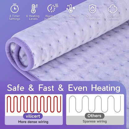 Large Heating Pad for Back Pain Relief, Electric Heating Pad for Neck and Shoulders, Auto Shut Off, Fast Heat, Christmas Gifts for Women Men, Birthday Gifts for Mom Dad (17'' x 33)