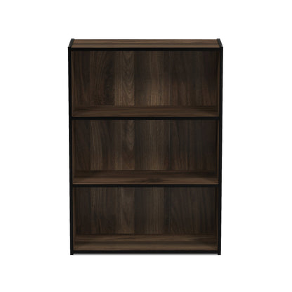 Furinno PASIR Book Shelf, 3-Tier Bookshelf, Storage Shelves Bookcase, 9.7 x 23.7 x 31.5, for Living Room, Bedroom, Home Office, Columbia Walnut