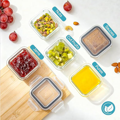 Vtopmart 5Pack 5oz Small Glass Storage Containers
