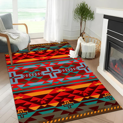 Southwest Area Rug for Living Room, 3x5 ft Native American Carpet for Farmhouse, Hallway, Kitchen, Living Room, Bedroom