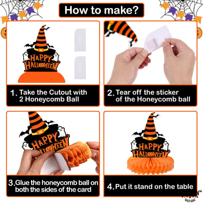 KatchOn, Halloween Centerpieces for Tables - Pack of 9 | Witch Centerpiece, Halloween Table Decorations | Orange and Black Spooky Summerween Party Decorations | Summerween Decor