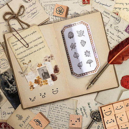 25 Pieces Wooden Rubber Stamp Set, Plant Decorative Wooden Stamp DIY Craft, Cute Butterfly & Botanical Designs for Journals, Scrapbooks, Planners, and DIY Crafts (Butterfly)