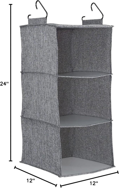 Household Essentials 3 Shelf Hanging Closet Organizer, Hanging Shelf