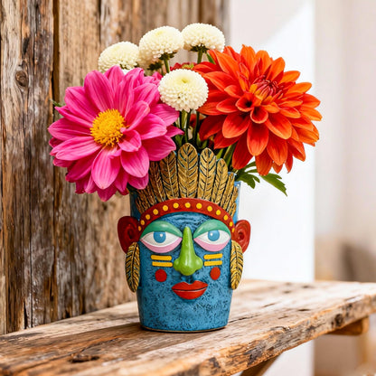U WONDERFUL Unique Plant Pots - Abstract Picasso Face Flower Pot, Funky Planters for Indoor Plants, Cool Head Planter for Outdoor Garden & Home Decor