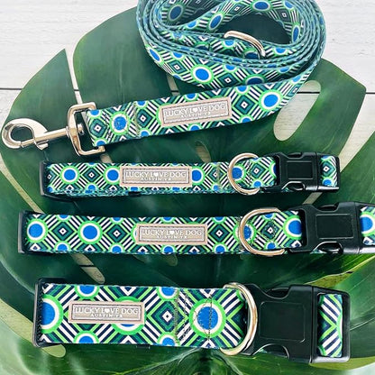 Lucky Love Dog - Easy Click Buckle Dog Collar with Leash Set Combo, Durable & Comfortable for Male & Female Dogs, Pet Collar for Large Dogs, Secure Fit - Leo Combo, Large