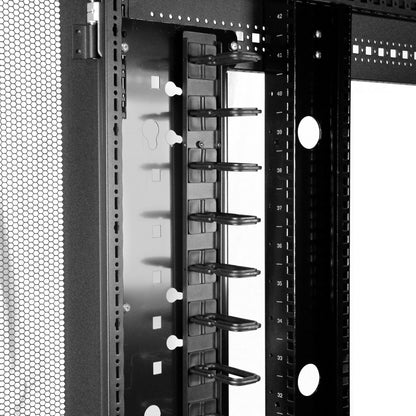 StarTech.com Vertical 0U Server Rack Cable Management w/ D-Ring Hooks - 20U Network Rack Cord Manager Panel - 3ft Wire Organizer (CMVER20UD)