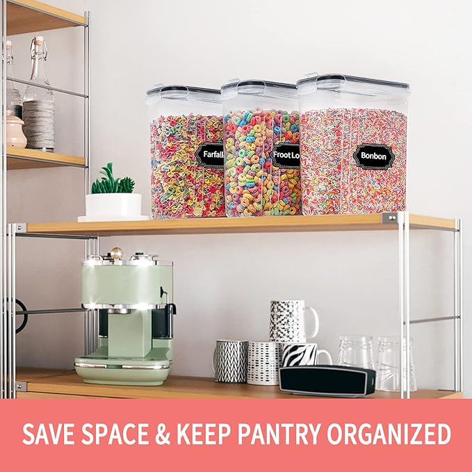PRAKI Cereal Containers Storage Set, Cereal Dispensers