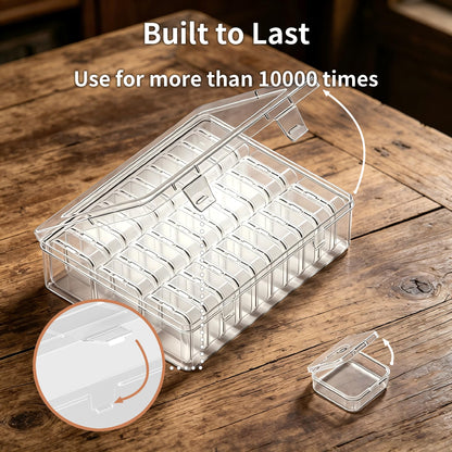 VANSUNS Bead Organizer Box, 31 Pcs Clear Plastic Storage Containers with Hinged Lids Mini Boxes for Jewelry Making, Crafts, DIY, Seed, Small Parts