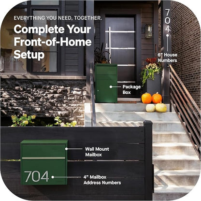 Adoorn Lockable Wall Mount Mailboxes for Outside - Small Anti-Theft Locking Mailbox for Letters - Weatherproof Construction - Durable Steel - 13.5" H x 15" L x 5.5" D - Forest Green