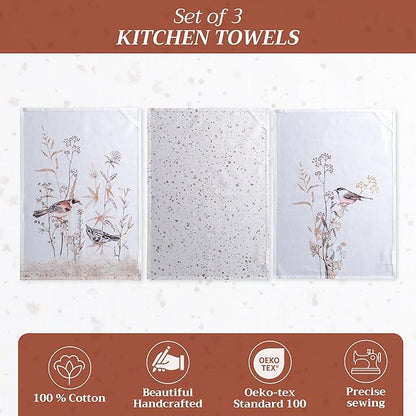 Maison d' Hermine Kitchen Towels Set of 3 100% Cotton 27.50" x 20" Reusable