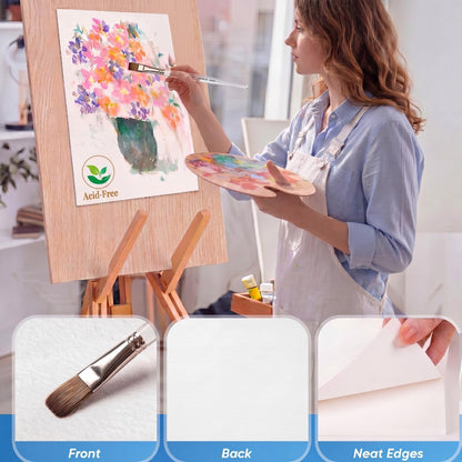 TaoBary 300 Pcs Watercolor Paper Sheet Bulk 4 x 4 Inch White Cold Press Paper Pack 110 lb 230 GSM Sketch Painting Watercolor Pad for Card Making Watercolorist Beginning Adults Drawing Craft