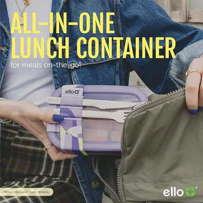Ello 2-Pack Bento Box Lunch Stack Plastic Food Storage Container | Leak-Proof