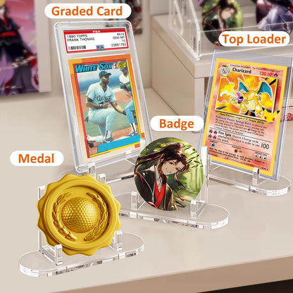 tutata Acrylic Trading Card Display Stand, 10 Pack Clear Card Stands, Card Stands for Sports Cards, Sports Card Holder, PSA Graded Card Display