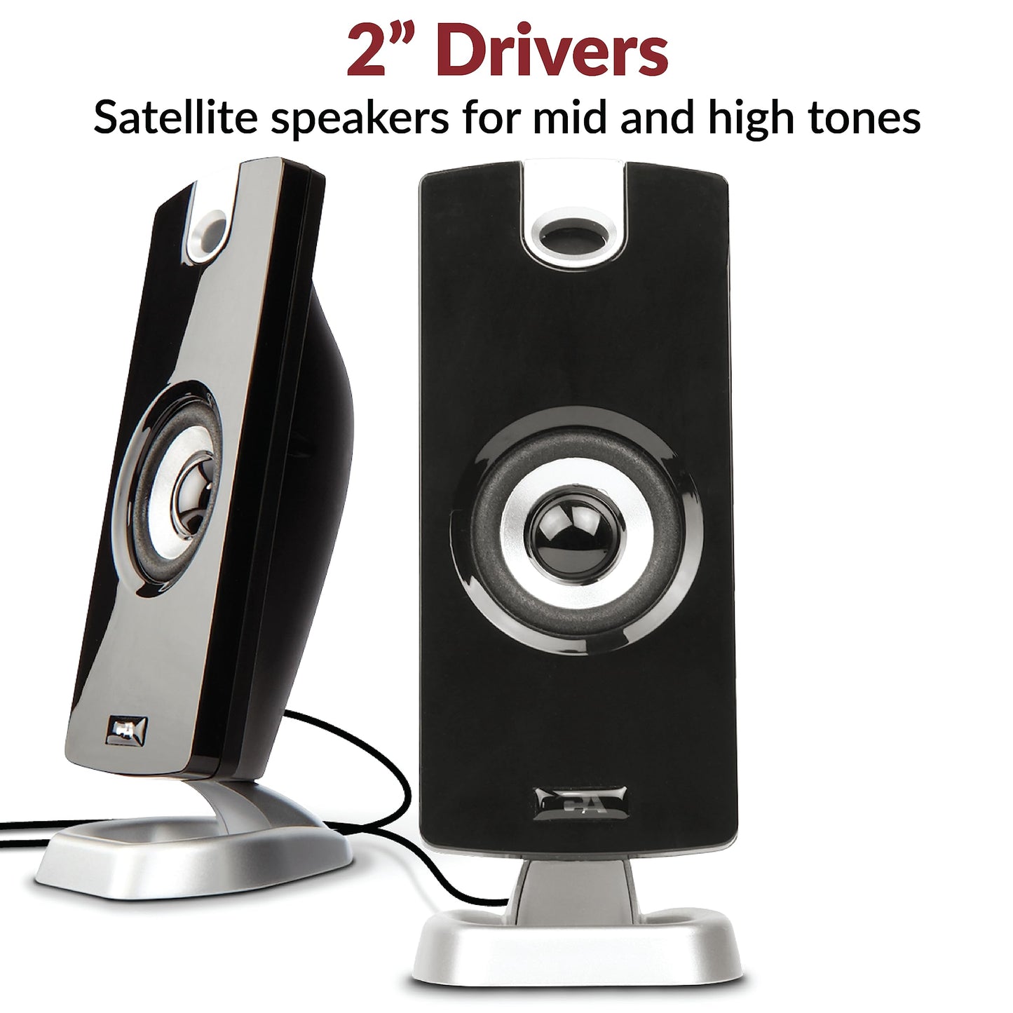 Cyber Acoustics CA-3090 2.1 Speaker System with Subwoofer with 18W of Power – Easy Setup and Convenient Controls, Great for Music, Movies, and Gaming