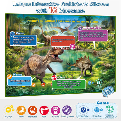 Bilingual Interactive Kids Talking World Map & Dinosaur Poster for Kids Learning and Educational Toys, Talking Educational Toys for 3 to 12 Years Old Girls/Boys, Preschool Learning Chart