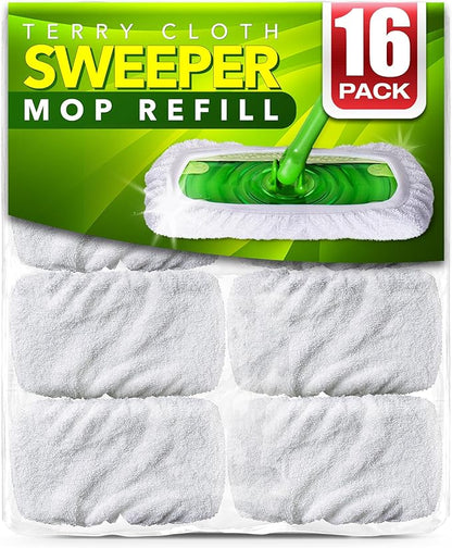 VanDuck Reusable 100% Cotton Mop Pads, Terry Cloth Mop Covers Washable