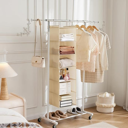 MAX Houser 6 Tier Shelf Hanging Closet Organizer, Cloth Hanging Shelf