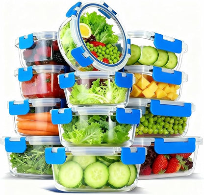 12 Pack Glass Food Storage Container Set