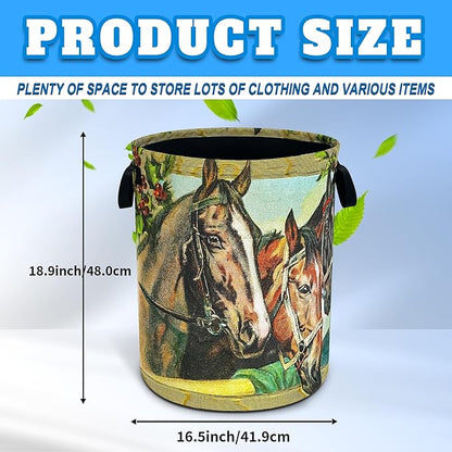 Horse Laundry Basket Riding Animal Oxford Cloth Laundry Hamper Funny