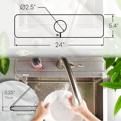 Ternal Original SINKMAT 24in XL Faucet Splash Guard Extra Long Microfiber Sink