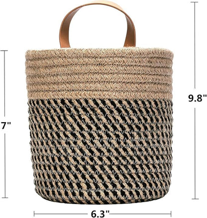 2pack Small Hanging Baskets-Cotton Rope Wall Basket