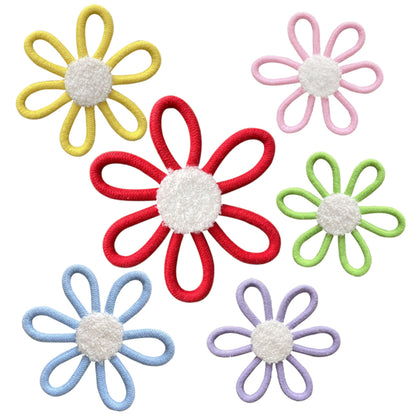 6 PCS Boho Nursery Decor Daisy Flower Woven Macrame Wall Hanging 3 Size for Home Nursery Bedroom Farmhouse Bathroom Decorations Housewarming Gifts