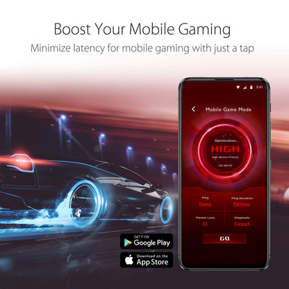ASUS RT-AX82U AX5400 Dual-Band WiFi 6 Gaming Router, Game Acceleration, Mesh Support, Dedicated Port, Mobile Boost, MU-MIMO, Aura RGB (Renewed)