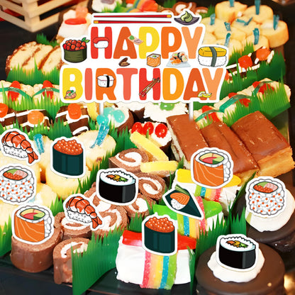 Sushi Cake Decoration for Japanese Birthday Party Decorations Sushi Theme Birthday Cake Topper for Baby Shower Supplies