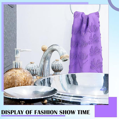 2 Pcs Lavender Hand Towels for Bathroom Purple Lavender Bathroom Hand Towel