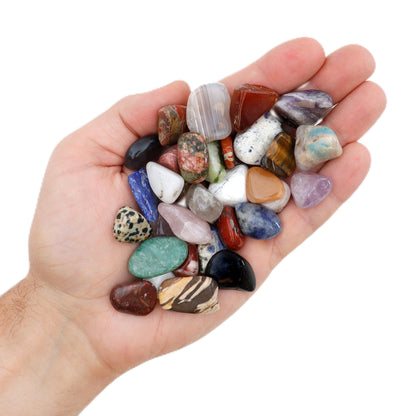 DANCING BEAR 2 Pounds Tumbled Polished Natural Gem Stones + 24 Page Rock & Mineral Book. Average Stone Size ¾ inch. Choose 1 or 2 pounds Brand