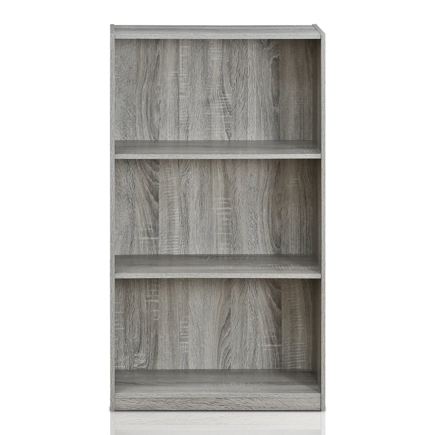 Furinno BASIC Book Shelf, 3-Tier Bookshelf with Open Shelves, Standing Bookcase, 9.3" x 21.8" x 39.5", for Organization and Storage, for Living Room, Bedroom, Home Office, French Oak