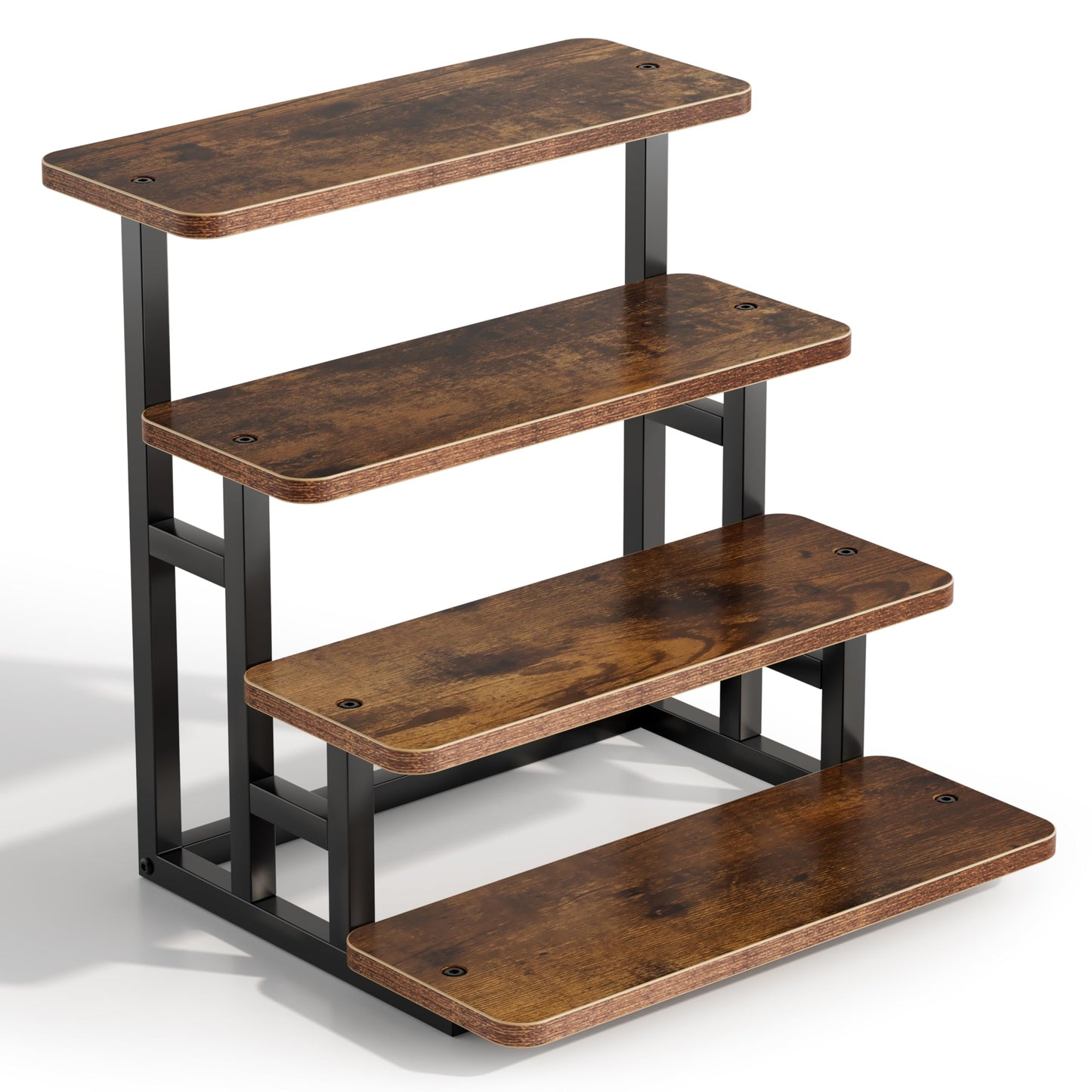 ZUJJAFY Cupcake Stand, Tiered Tray Stand Dessert Table Display Set, 4 Tier Cupcake Stand for 50 cupcakes, Wooden Risers Display Stands for Vendor Events, Party