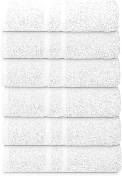 Basic Medium Bath Towels 24x48 Inches – Pack of 6 – White Color – Soft and