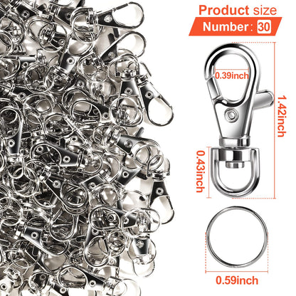 LEOBRO 480PCS Lobster Claw Clasps and Key Rings, Keychain Making Kit - 240PCS Keychain Clips and 240PCS Key Chain Ring, Split Rings, for Key Chains, Crafts, Lanyard, Key, Jewelry Making